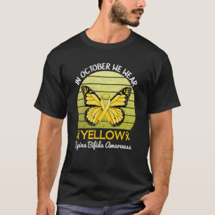 Butterfly In October We Wear Yellow Spina Bifida A T-Shirt