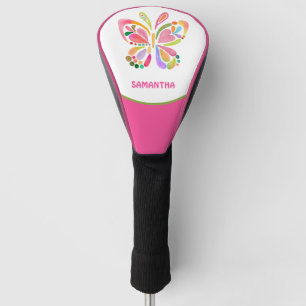 Butterfly in Pastel Colours Personalised Golf Head Cover