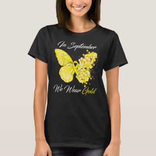 Butterfly In September We Wear Gold Childhood  T-Shirt