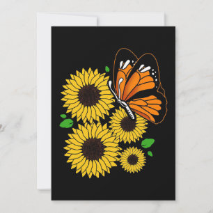 Butterfly In Sunflower Garden Thank You Card