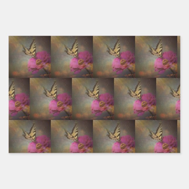 Butterfly In The Garden Wrapping Paper Sheet (Front)