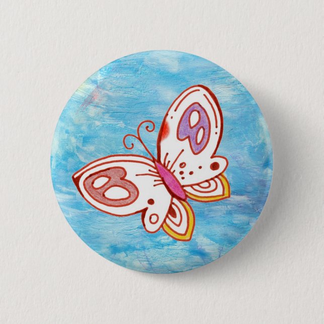 Butterfly in the Sky Button (Front)