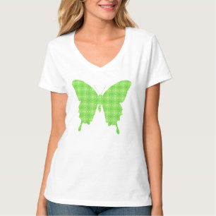 Butterfly in wallpaper print - lime green T-Shirt