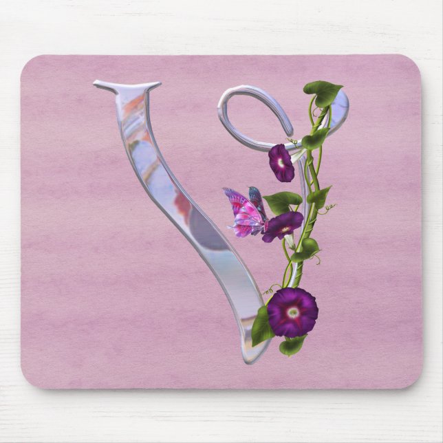 Butterfly Initial V Mouse Pad (Front)