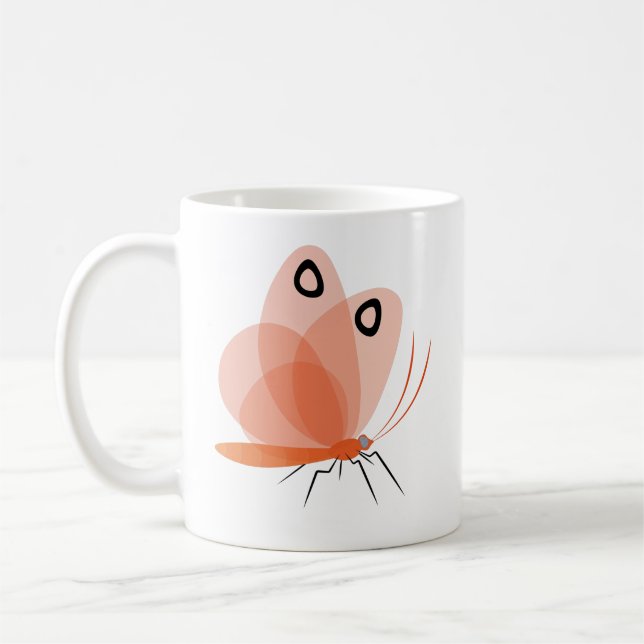 Butterfly Insect Drawing | Hand-Drawn Nature Coffee Mug (Left)