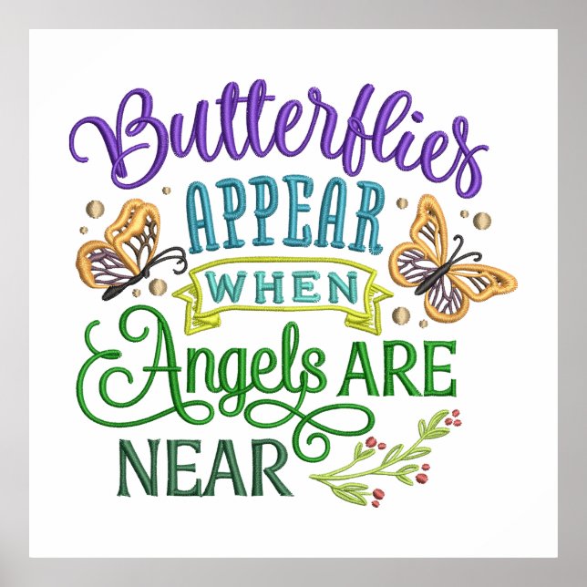 Butterfly Inspirational Angel Quote Poster (Front)