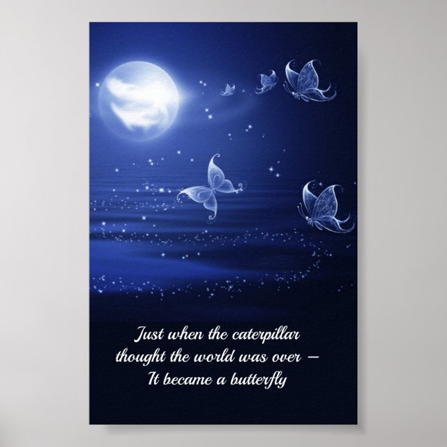 Butterfly Inspirational Encouragement Quote Poster (Front)