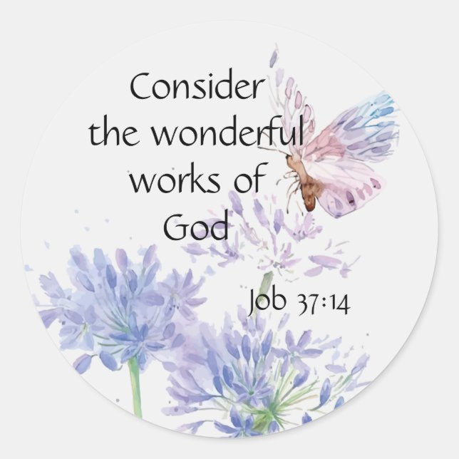 Butterfly Inspirational Quote Garden Flowers Classic Round Sticker (Front)
