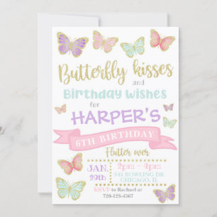 Butterfly Invitation   Butterfly Birthday Invite