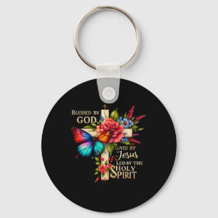 Butterfly Jesus Easter Day Blessed Key Ring