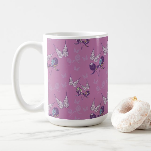 Butterfly Joy Classic Mug (Purple) (With Donut)