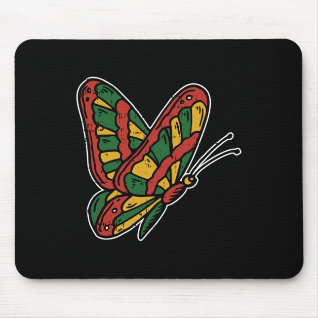 Butterfly Juneteenth Blm Black History African Ame Mouse Pad (Front)