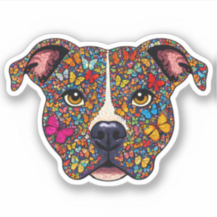 Butterfly Kaleidoscope Pitbull Portrait -Bully Mom