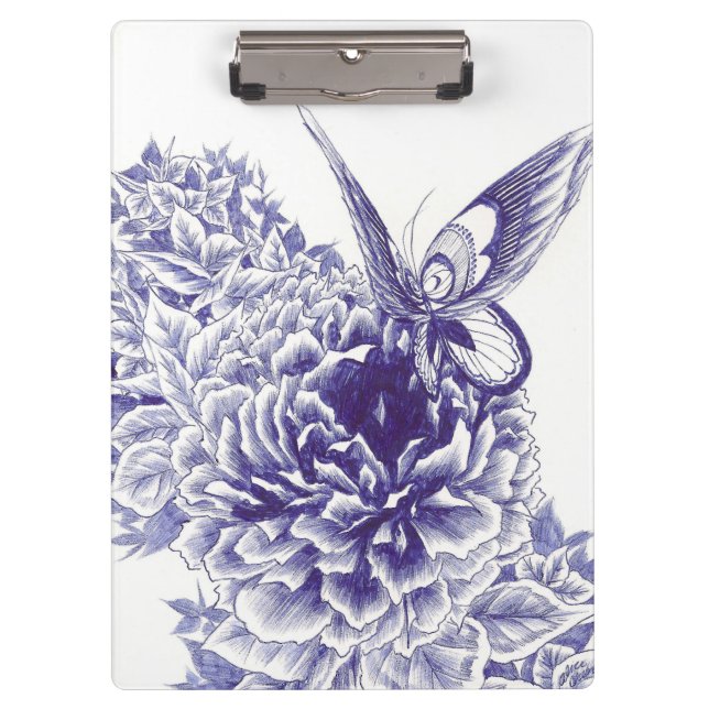 "Butterfly Kiss" Peony Clipboard (Front)