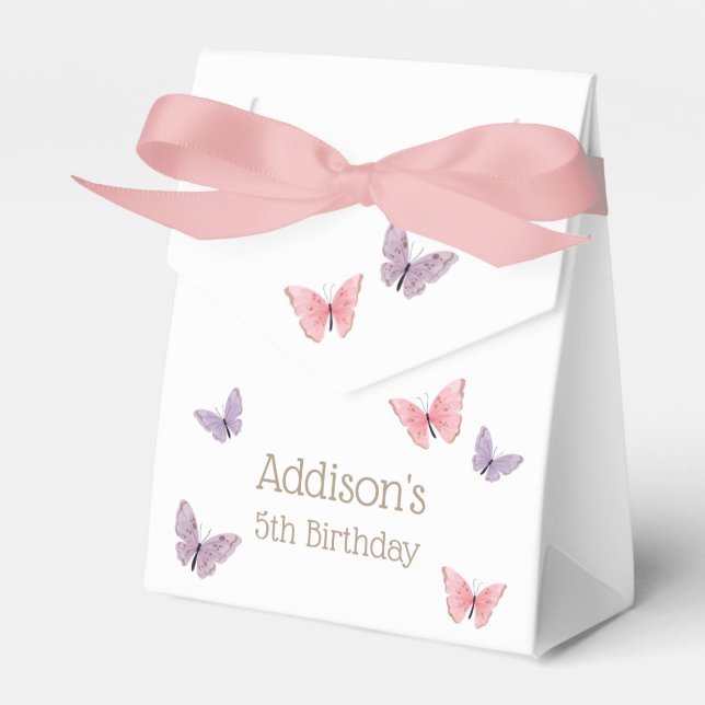 Butterfly Kisses and Birthday Wishes Birthday  Favour Box (Front Side)