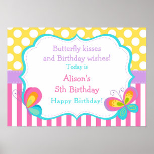 Butterfly Kisses and Birthday Wishes Poster