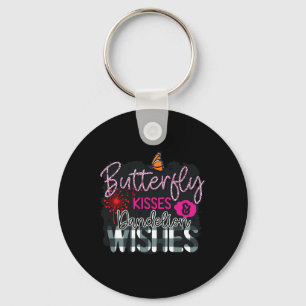 Butterfly Kisses And Dandelion Wishes Spring Garde Key Ring