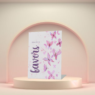 Butterfly Kisses Baby Shower Favours Pink Pedestal Sign