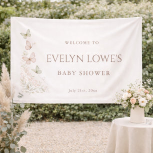Butterfly Kisses Baby Wishes Baby Shower Welcome Banner