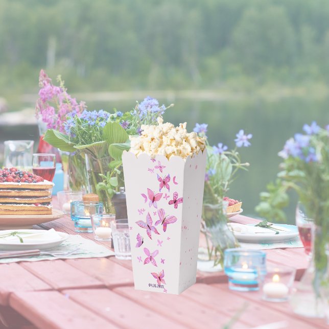 Butterfly Kisses & Baby Wishes | Pink Popcorn Favour Box (Creator Uploaded)