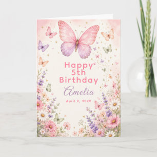 Butterfly Kisses Birthday Party Card