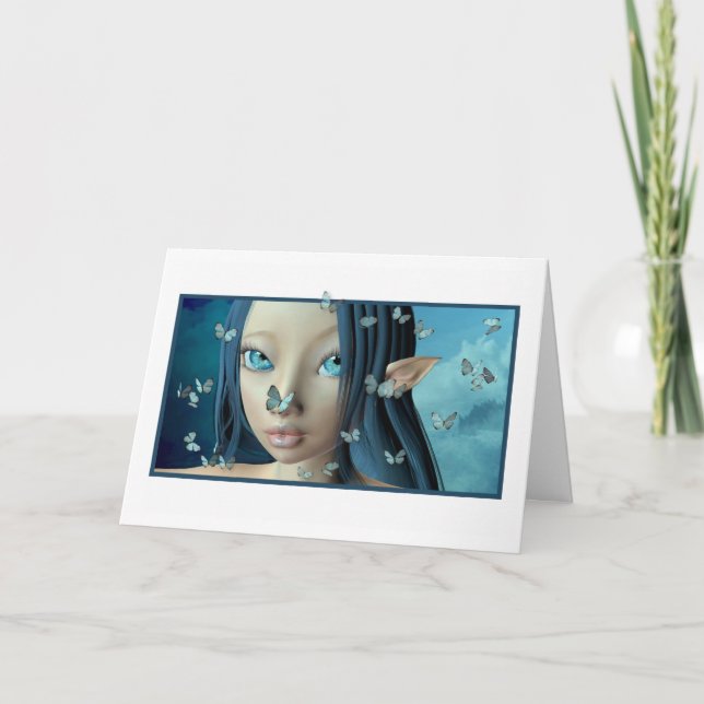 Butterfly Kisses Blank Card (Front)