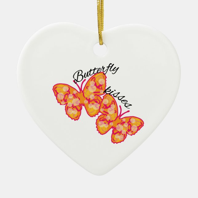 Butterfly Kisses Ceramic Tree Decoration (Front)