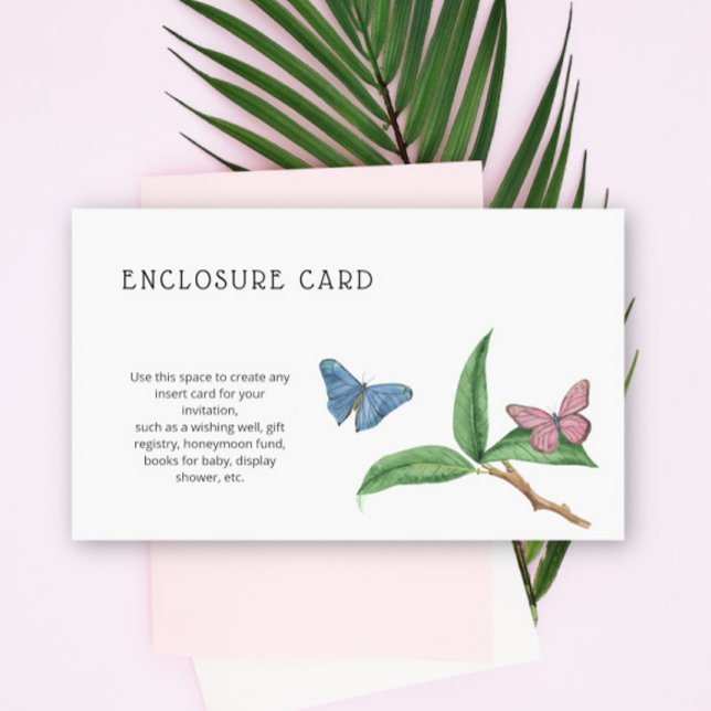 Butterfly Kisses Custom Text Enclosure Card (Creator Uploaded)