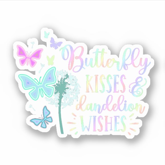 Butterfly Kisses Dandelion Wishes Customised (Front)