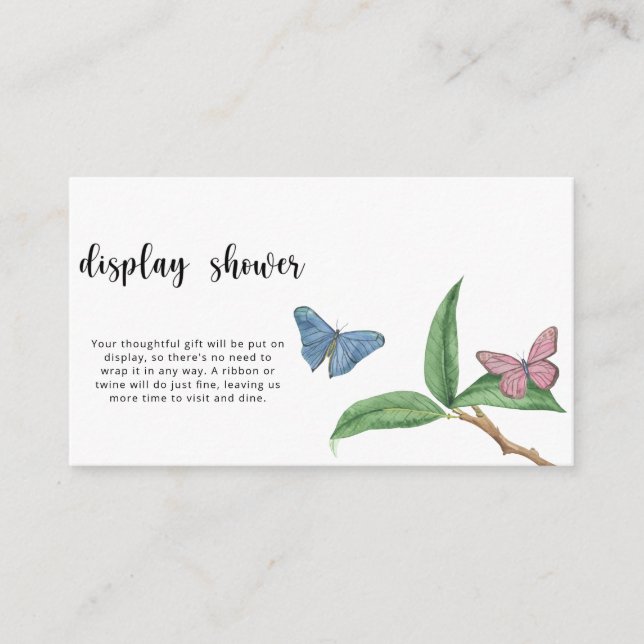 Butterfly Kisses - display shower Enclosure Card (Front)