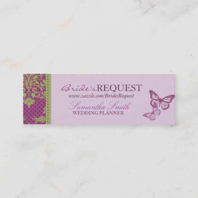 Butterfly Kisses Flirt Skinny Business Card (Front)