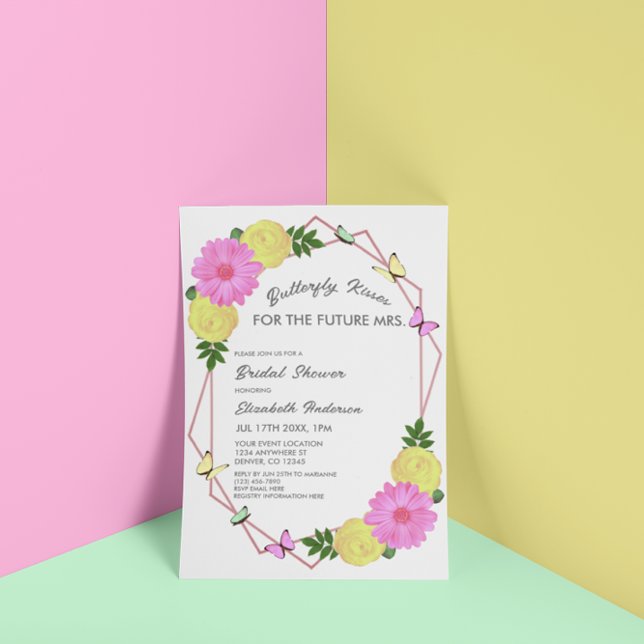 Butterfly Kisses For The Future Mrs. Bridal Shower Invitation (Creator Uploaded)