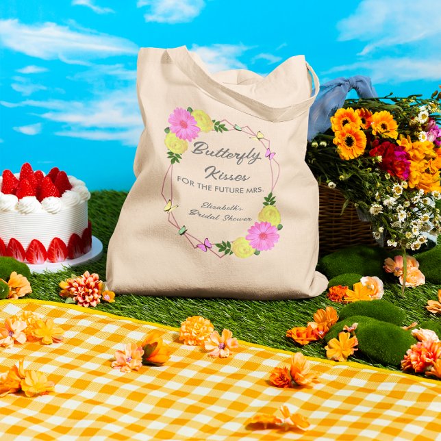 Butterfly Kisses For The Future Mrs. Bridal Shower Tote Bag (Creator Uploaded)