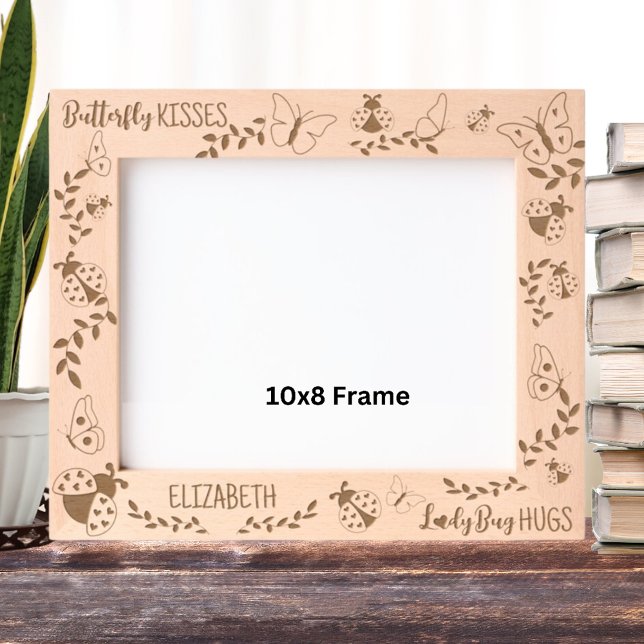 Butterfly Kisses, Ladybug Hugs Personalised 10x8 Etched Frames (Creator Uploaded)