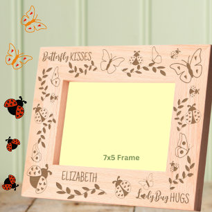 Butterfly Kisses, Ladybug Hugs Personalised 7x5 Etched Frames