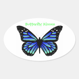 Butterfly Kisses Oval Sticker
