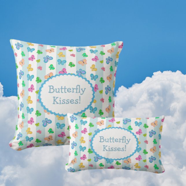 Butterfly Kisses Personalised  Cushion (Personalize with your own message!)