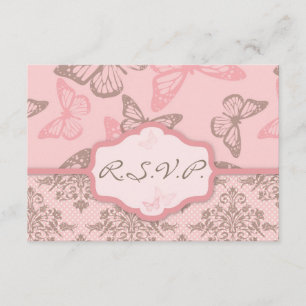 Butterfly Kisses Petal Birthday RSVP Card 2