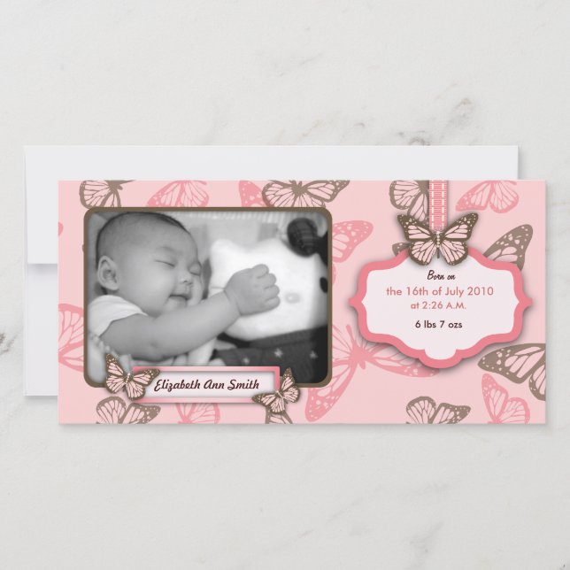 Butterfly Kisses Photo Card (Front)