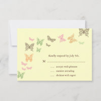 Butterfly Kisses RSVP yellow