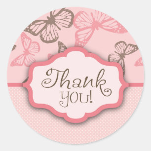 Butterfly Kisses Thank You Sticker