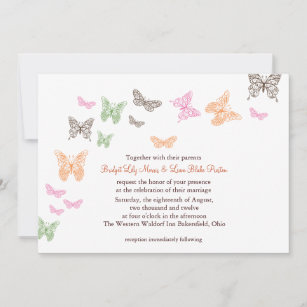 Butterfly Kisses Wedding Invitation