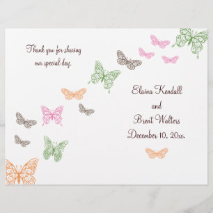 Butterfly Kisses Wedding Program