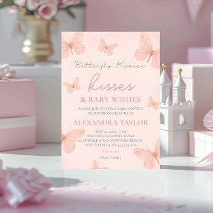 Butterfly Kisses Wishes elegant classy stylish Invitation