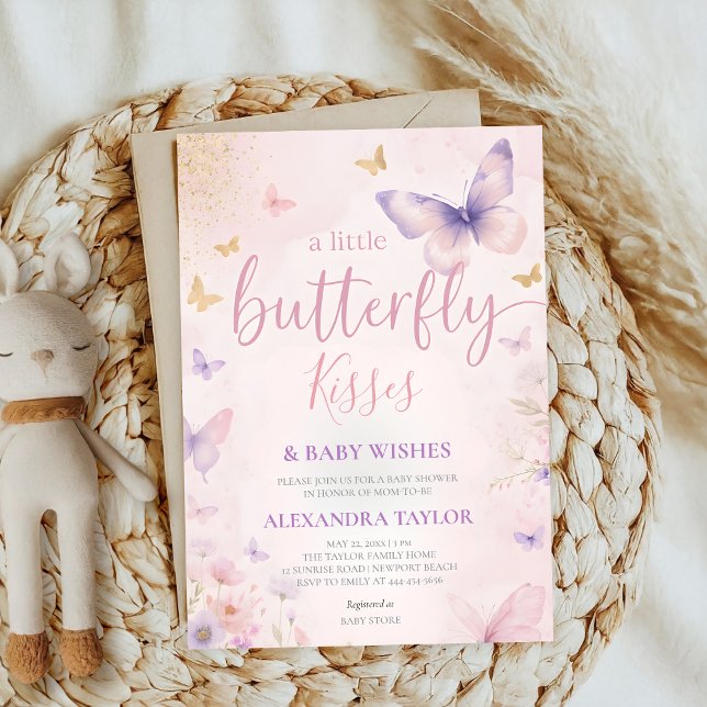 Butterfly Kisses Wishes spring summer fall winter Invitation (Creator Uploaded)