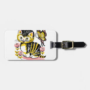 Butterfly & Kitten Luggage Tag