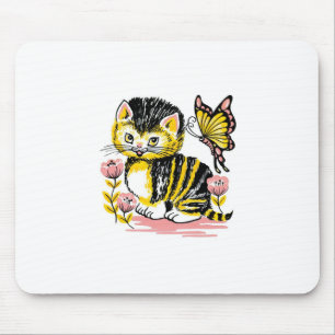 Butterfly & Kitten Mouse Pad