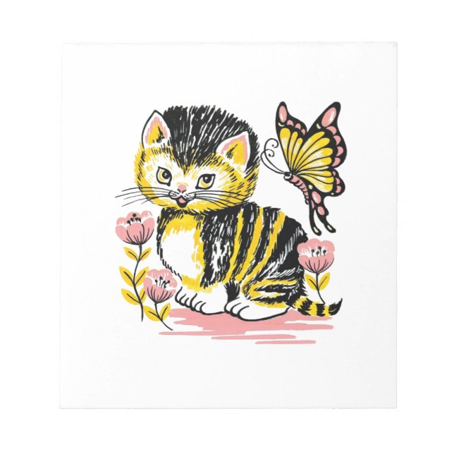 Butterfly & Kitten Notepad (Front)