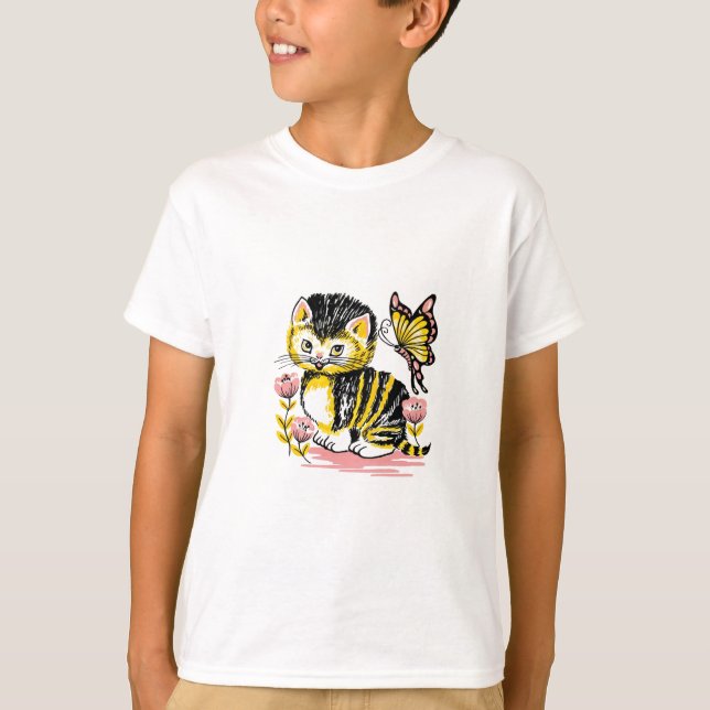 Butterfly & Kitten T-Shirt (Front)