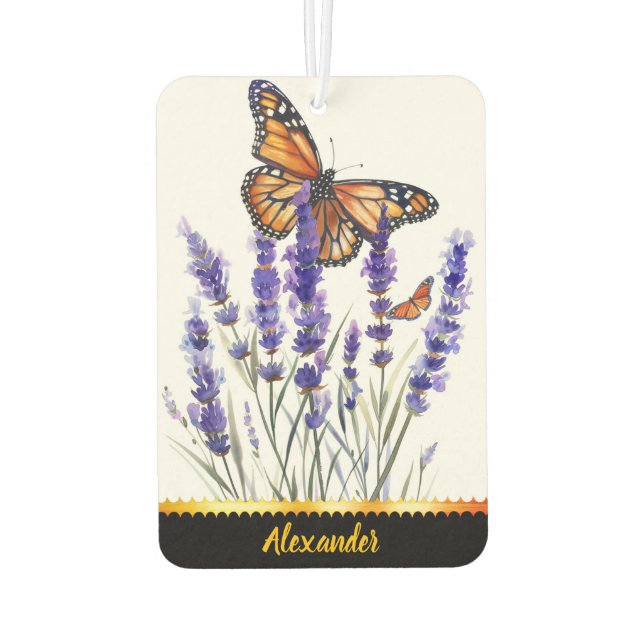 Butterfly lavender  car air freshener (Back)